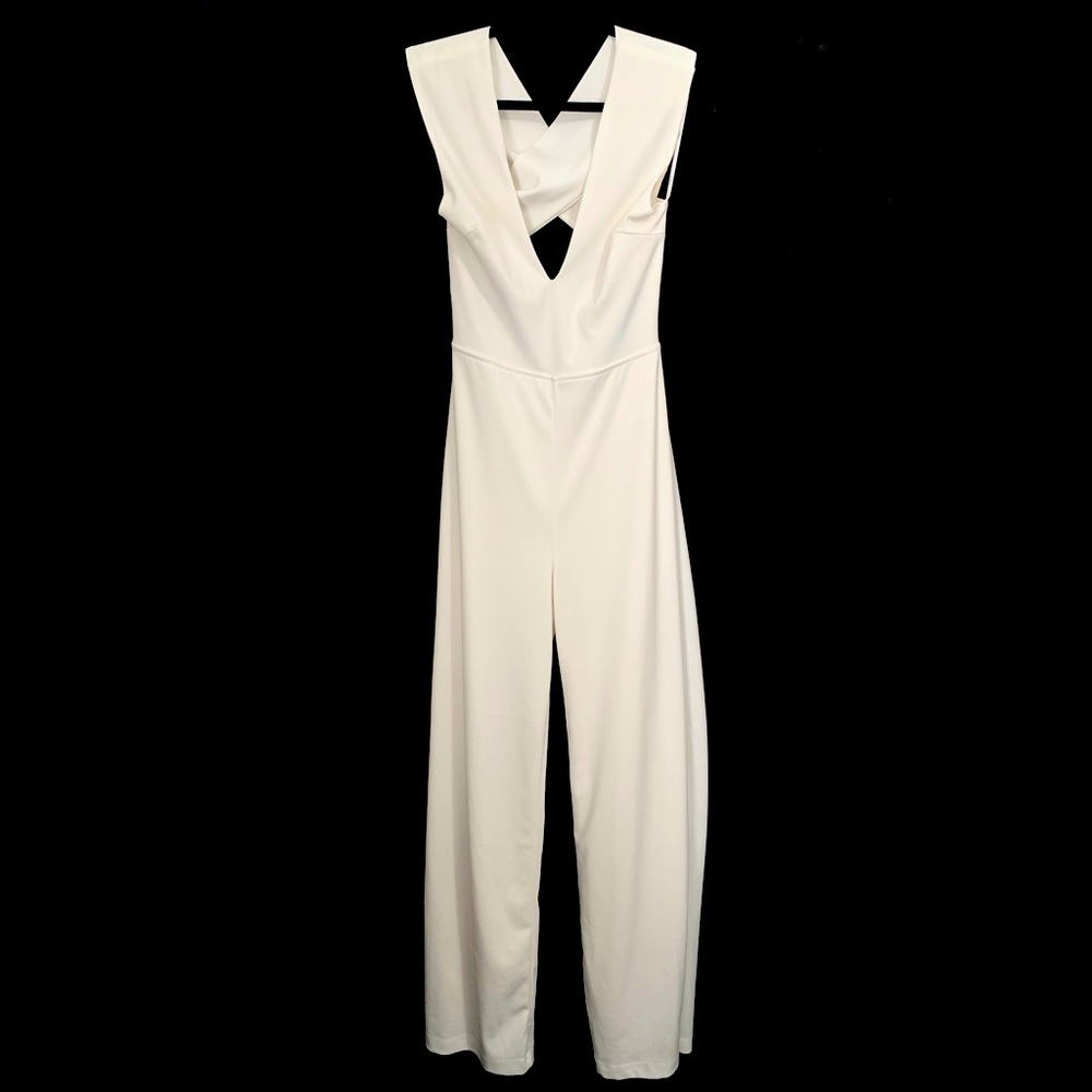 Lulu’s Plunging V-Neckline Crisscross Back Wide Leg Jumpsuit